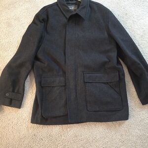 Eddie Bauer Men's Dark Wool Pea Coat